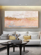 Load image into Gallery viewer, Gold Pink Abstract Art Yellow Painting Oversized Modern Wall Art Op013