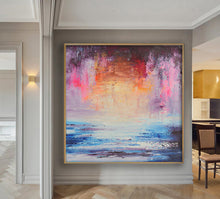 Load image into Gallery viewer, Modern Pop Art Canvas Large Blue Abstract Painting GB073