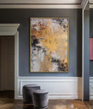 Load image into Gallery viewer, Gold Canvas Painting Grey Canvas Painting Large Wall Art Bp065
