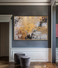 Load image into Gallery viewer, Gold Canvas Painting Grey Canvas Painting Large Wall Art Bp065