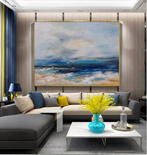 Load image into Gallery viewer, Blue Abstract Painting Beach Painting Landscape Yp004