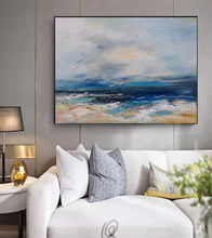 Load image into Gallery viewer, Blue Abstract Painting Beach Painting Landscape Yp004