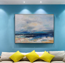 Load image into Gallery viewer, Blue Abstract Painting Beach Painting Landscape Yp004