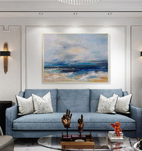 Load image into Gallery viewer, Blue Abstract Painting Beach Painting Landscape Yp004