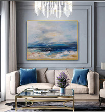 Load image into Gallery viewer, Blue Abstract Painting Beach Painting Landscape Yp004