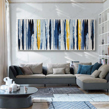 Load image into Gallery viewer, Navy Blue Yellow Original Acrylic Art Decor Huge Artwork Gp056
