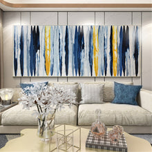 Load image into Gallery viewer, Navy Blue Yellow Original Acrylic Art Decor Huge Artwork Gp056