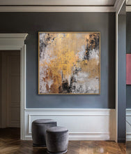 Load image into Gallery viewer, Gold Canvas Painting Grey Canvas Painting Large Wall Art Bp065