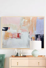 Load image into Gallery viewer, Pink White Orange Abstract Painting For Living Room Dp048