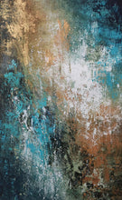 Load image into Gallery viewer, Blue And Gold Abstract Painting, Xl Painting,Oversized Abstract Art Bp061