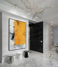 Load image into Gallery viewer, Yellow Abstract Painting Minimalist Style Acrylic Painting Q080
