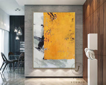 Load image into Gallery viewer, Yellow Abstract Painting Minimalist Style Acrylic Painting Q080