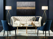 Load image into Gallery viewer, Gold Leaf Painting Gray Black Textured Painting on Canvas Kp069