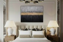 Load image into Gallery viewer, Gold Leaf Painting Gray Black Textured Painting on Canvas Kp069
