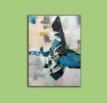 Load image into Gallery viewer, Deep Green Blue White Oversized Abstract Art Painting Living Room Np105