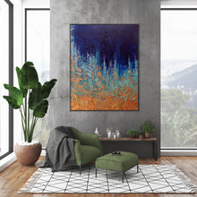 Load image into Gallery viewer, Modern Wall Art for Living Room Blue Abstract Painting, Xl Painting Bp055