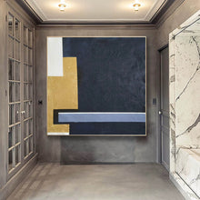 Load image into Gallery viewer, Black White Gold Large Abstract Acrylic Painting Yp010