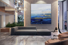 Load image into Gallery viewer, Large Blue Sea Landscape Painting Texture Blue Abstract Painting Dp082