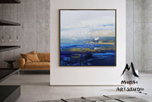 Load image into Gallery viewer, Large Blue Sea Landscape Painting Texture Blue Abstract Painting Dp082