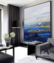 Load image into Gallery viewer, Large Blue Sea Landscape Painting Texture Blue Abstract Painting Dp082