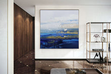 Load image into Gallery viewer, Large Blue Sea Landscape Painting Texture Blue Abstract Painting Dp082