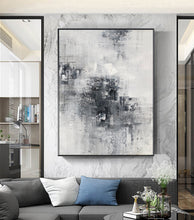 Load image into Gallery viewer, Black And White Abstract Painting on Canvas Minimalist Painting Op027