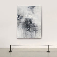Load image into Gallery viewer, Black And White Abstract Painting on Canvas Minimalist Painting Op027