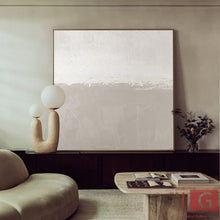 Load image into Gallery viewer, Beige And White Beige Minimalist Painting Beige And White Canvas Art Qp045