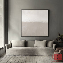 Load image into Gallery viewer, Beige And White Beige Minimalist Painting Beige And White Canvas Art Qp045