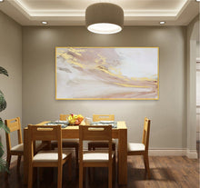 Load image into Gallery viewer, Gold Pink White Abstract Painting Oversized Wall Art for Living Room Op001