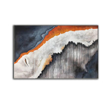 Load image into Gallery viewer, Deep Blue White Modern Abstract Painting Orange Acrylic Painting Np115