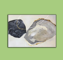 Load image into Gallery viewer, Black White Gold Modern Abstract Painting Giant Wall Canvas Np116
