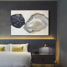 Load image into Gallery viewer, Black White Gold Modern Abstract Painting Giant Wall Canvas Np116