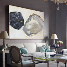 Load image into Gallery viewer, Black White Gold Modern Abstract Painting Giant Wall Canvas Np116