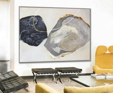 Load image into Gallery viewer, Black White Gold Modern Abstract Painting Giant Wall Canvas Np116