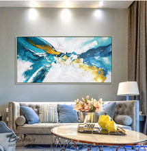 Load image into Gallery viewer, Oversized Canvas Paintings Blue and White Abstract Painting Gp091