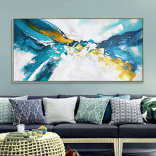 Load image into Gallery viewer, Oversized Canvas Paintings Blue and White Abstract Painting Gp091