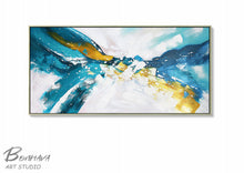 Load image into Gallery viewer, Oversized Canvas Paintings Blue and White Abstract Painting Gp091