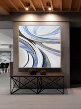 Load image into Gallery viewer, Blue White Grey Abstract Painting Huge Wall Art Abstract Np076