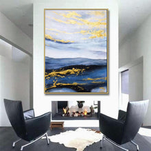 Load image into Gallery viewer, Blue Abstract Painting on Canvas Original Abstract Acrylic Painting Np096