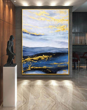 Load image into Gallery viewer, Blue Abstract Painting on Canvas Original Abstract Acrylic Painting Np096