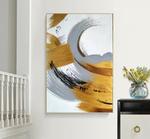 Load image into Gallery viewer, White Gold Grey Contemporary Art Hand Painted Abstract Painting Np075