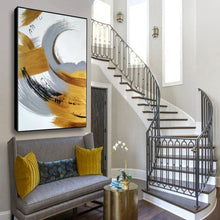 Load image into Gallery viewer, White Gold Grey Contemporary Art Hand Painted Abstract Painting Np075