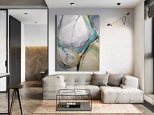 Load image into Gallery viewer, Gray And Green Abstract Painting Large Wall Canvas Painting