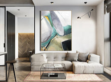 Load image into Gallery viewer, Minimalist Abstract Painting Gray Painting Green Painting Dp113