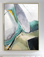 Load image into Gallery viewer, Minimalist Abstract Painting Gray Painting Green Painting Dp113