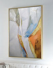 Load image into Gallery viewer, White And Gold Abstract Painting Large Sofa Painting Bp090
