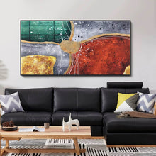 Load image into Gallery viewer, Red Green Gold Abstract Painting Original Modern Abstract Painting Np094