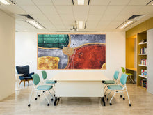 Load image into Gallery viewer, Red Green Gold Abstract Painting Original Modern Abstract Painting Np094