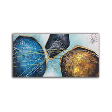 Load image into Gallery viewer, Blue Gold White Modern Abstract Painting Oversized Modern Art Np095